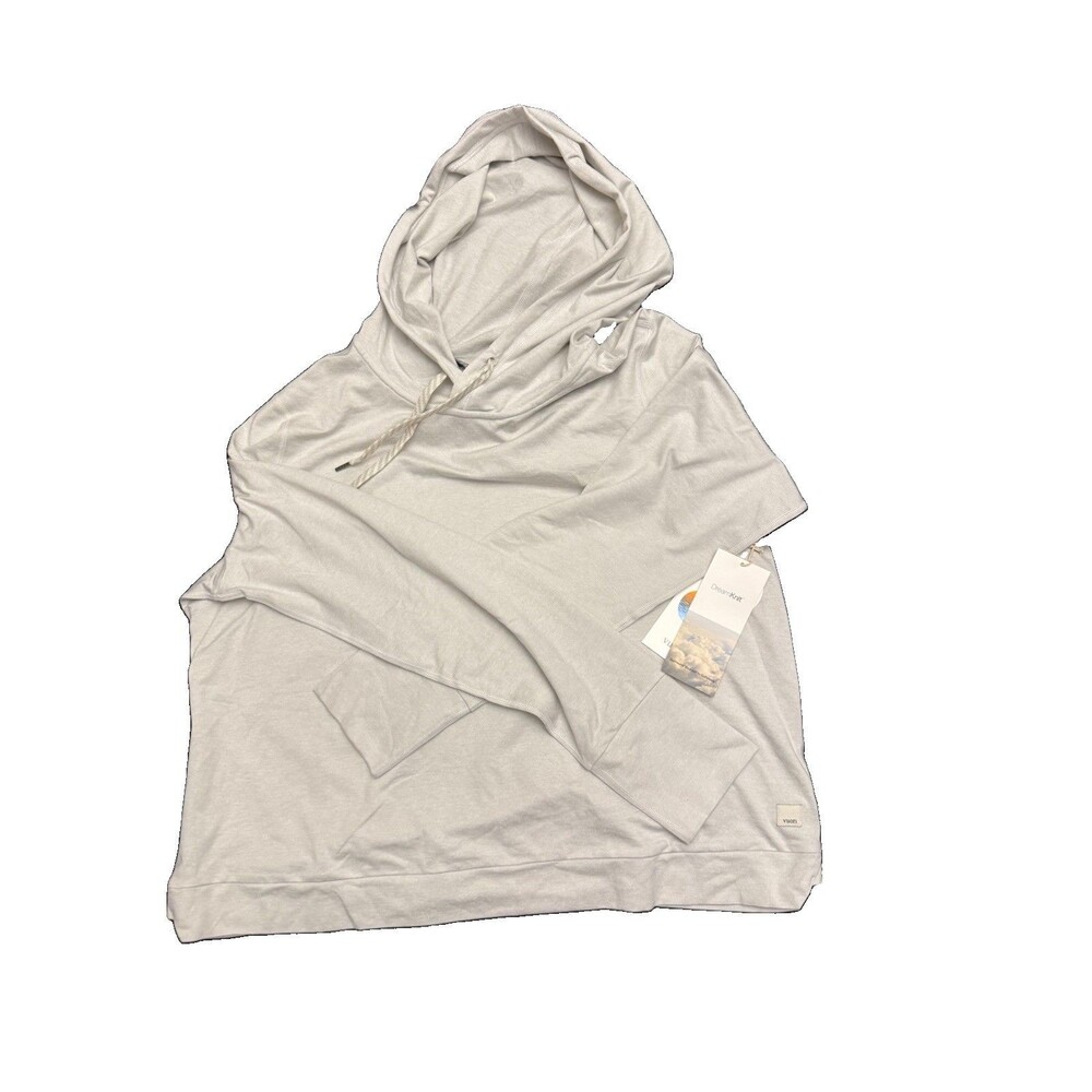 Vuori Womens Essential Halo Hoodie Pullover Salt Heather Gray XL New